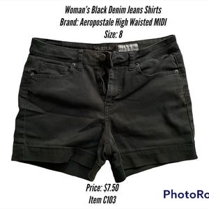 Woman’s Black Denim Shorts